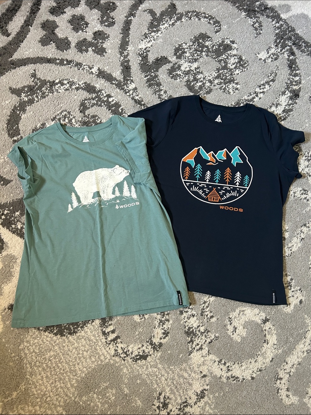 Woods Kids Short-Sleeve Graphic Tees - Green & Navy